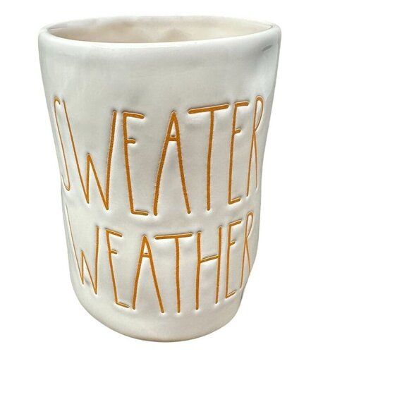 Rae Dunn Sweater Weather Candle Ceramic Jar Pumpkin Latte Autumn Fall Gift Decor - Picture 1 of 12